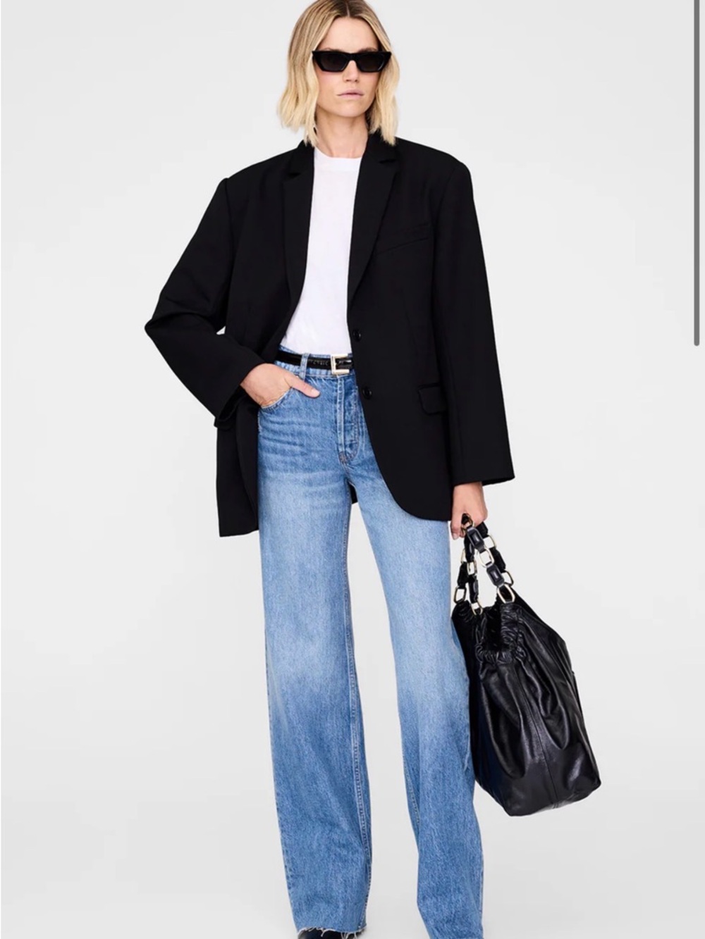 Anine Bing Black Quinn Blazer